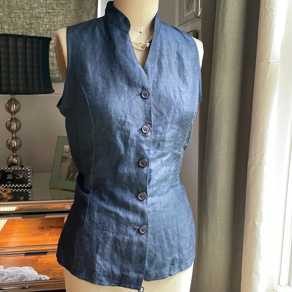 Elegant Navy Sleeveless Top